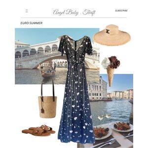 *SOLD* Whimsical Cottage Summer Vacation Betsy Johnson Floral Maxi Slip Dress